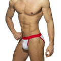 MetroMaleWear Roxette bikini red athletic briefs in white and red with bold red waistband and matching trim