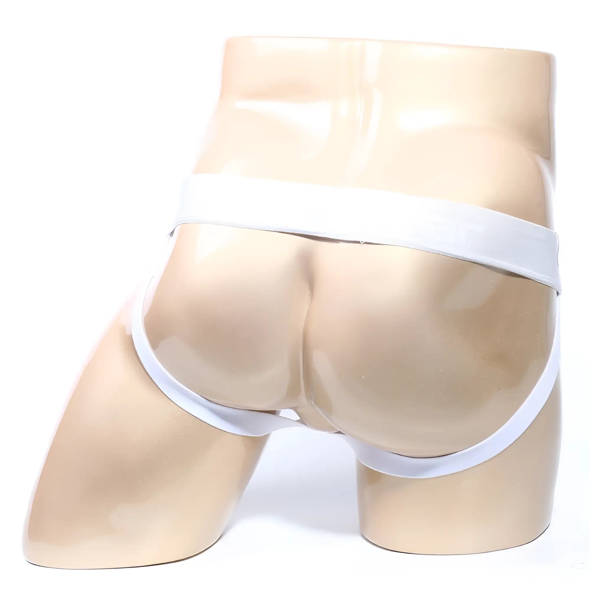 White elastic briefs with a supportive contoured design from metromalewear santacruz jock strap 2101-00