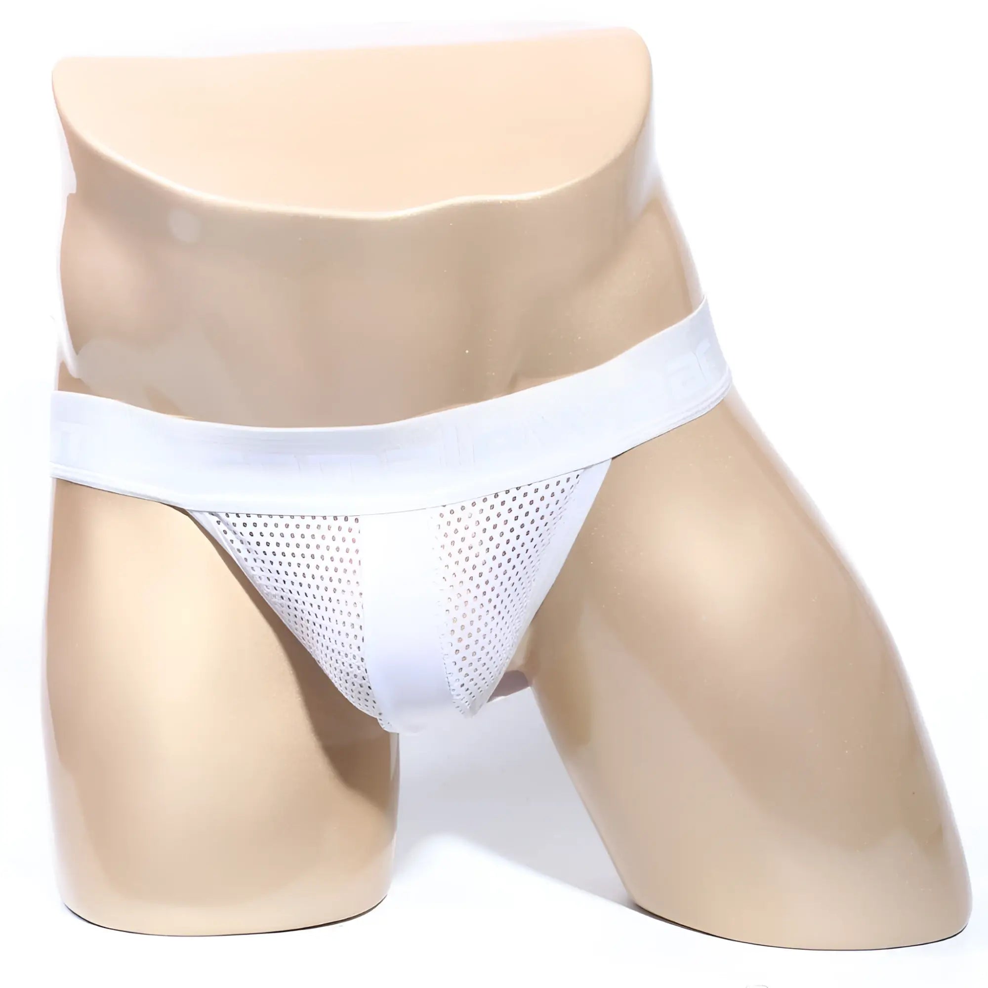MetroMaleWear SANTACRUZ white mesh athletic briefs with solid white waistband for breathable support and comfort