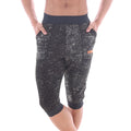 Black and silver speckled capri pants with solid black waistband and cuffs from MetroMaleWear Scandinavia gym shorts