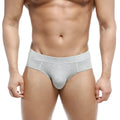 Gray heathered cotton briefs with contoured design from metromalewear sencillo brief gray 5203-10