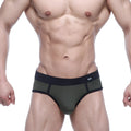 MetroMaleWear sencillo brief green 5203-26 olive green and black athletic briefs with sleek form-fitting design