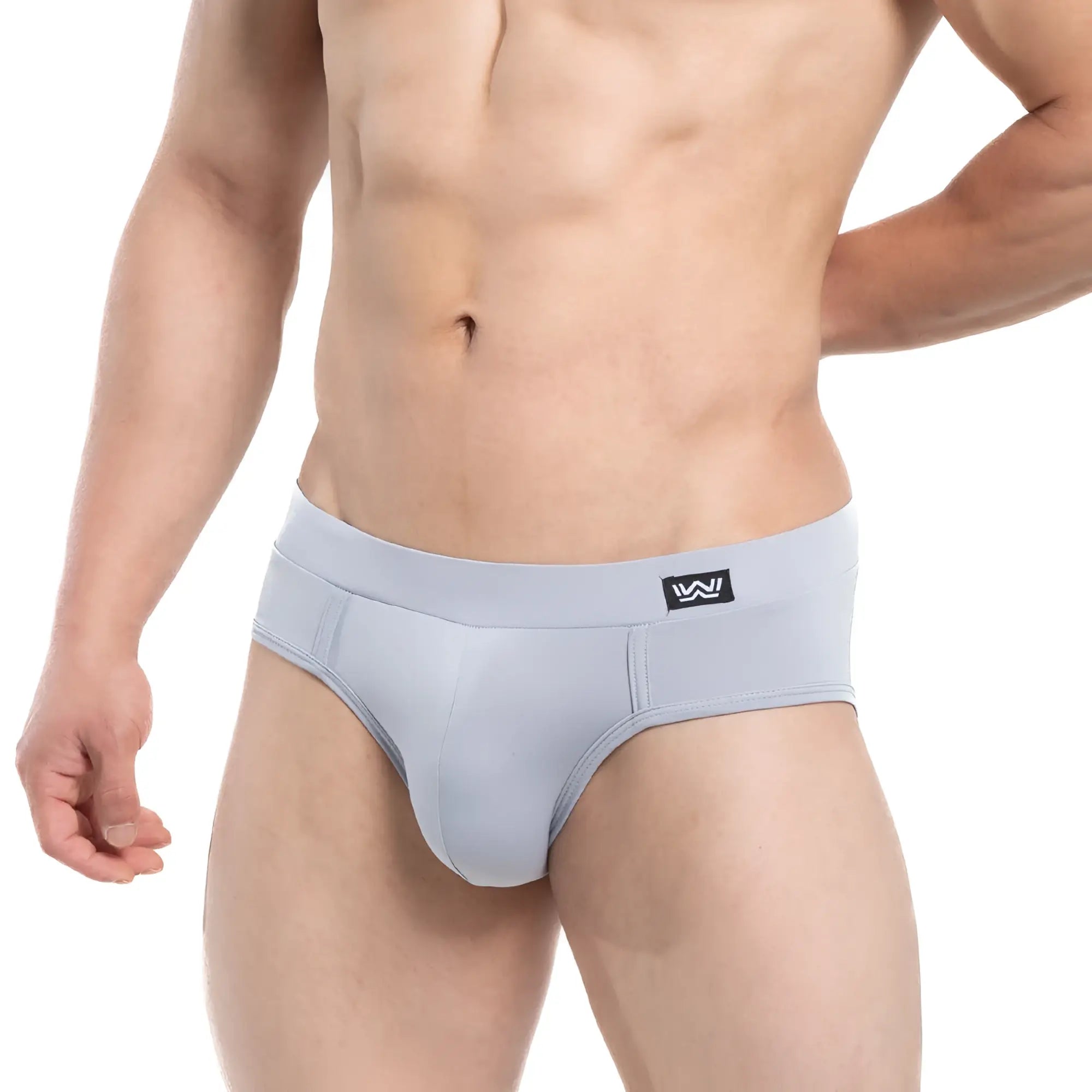 MetroMaleWear Sencillo brief jasper 5203-11 light gray form-fitting briefs with subtle elastic waistband and small black logo