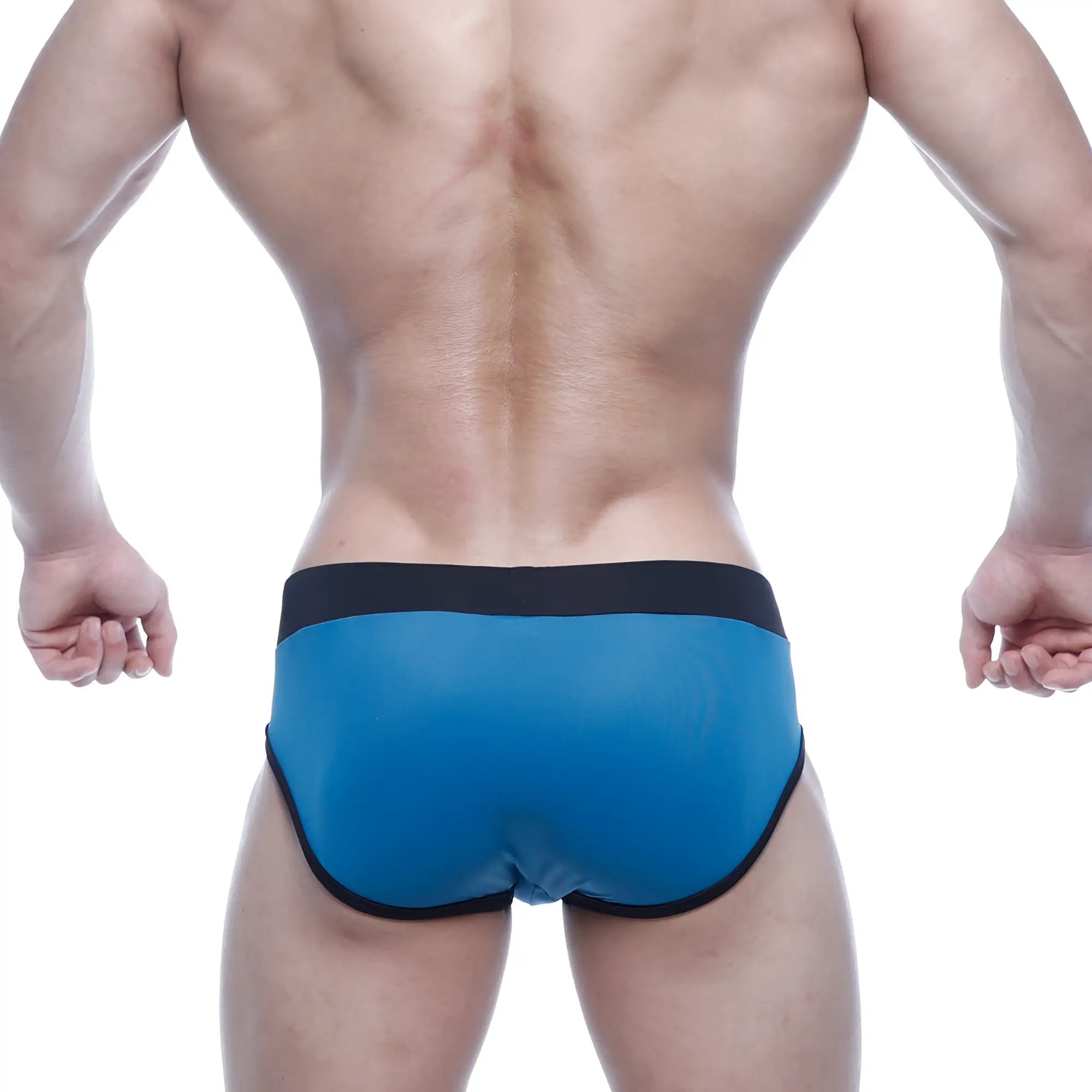 Blue athletic briefs with black trim metro male wear sencillo brief petrol 5203-08 for comfortable activewear
