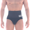 MetroMaleWear shaper hip brief black 5003-80 high-waisted black briefs with white logo patch on waistband