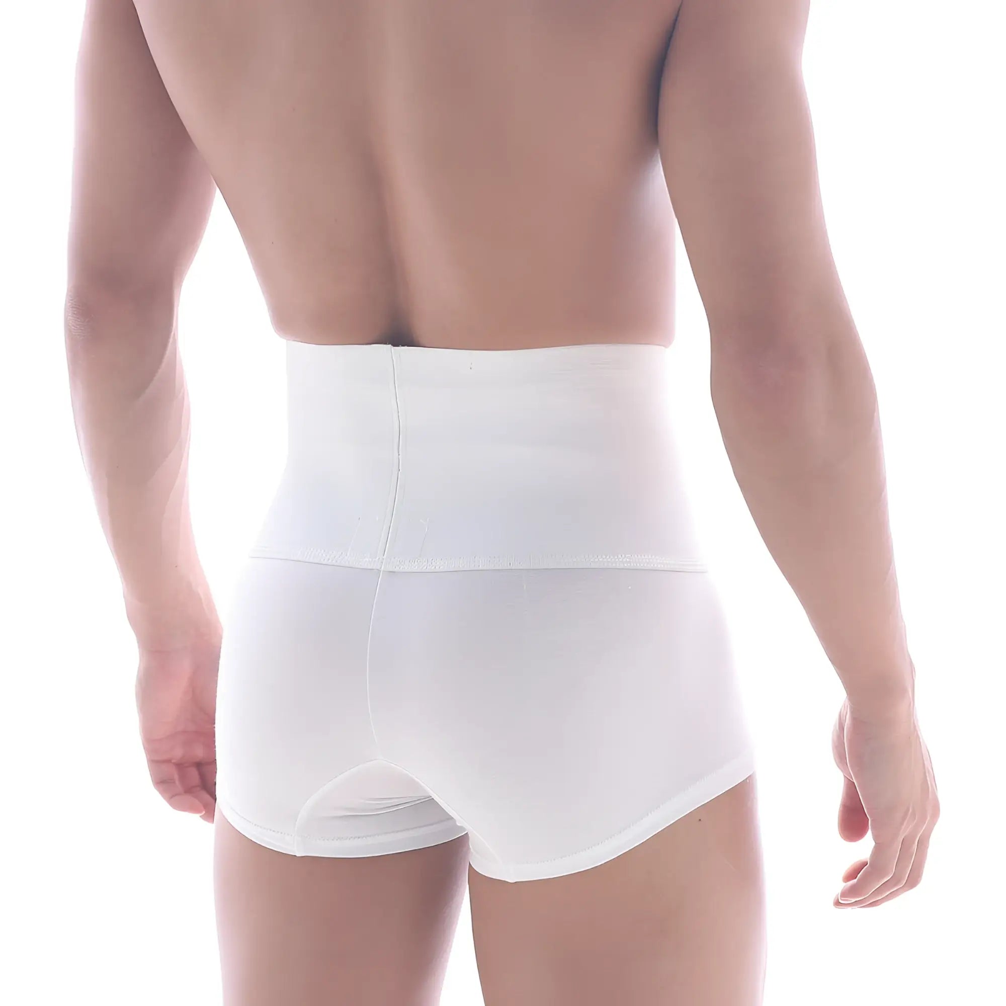 White high-waisted metro male wear shaper hip trunk men’s underwear with smooth form-fitting design in white