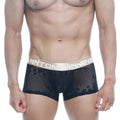 Black lace men’s briefs with gold metromalewear waistband in metro malewear short boxer estella 7인치 2022-73 design