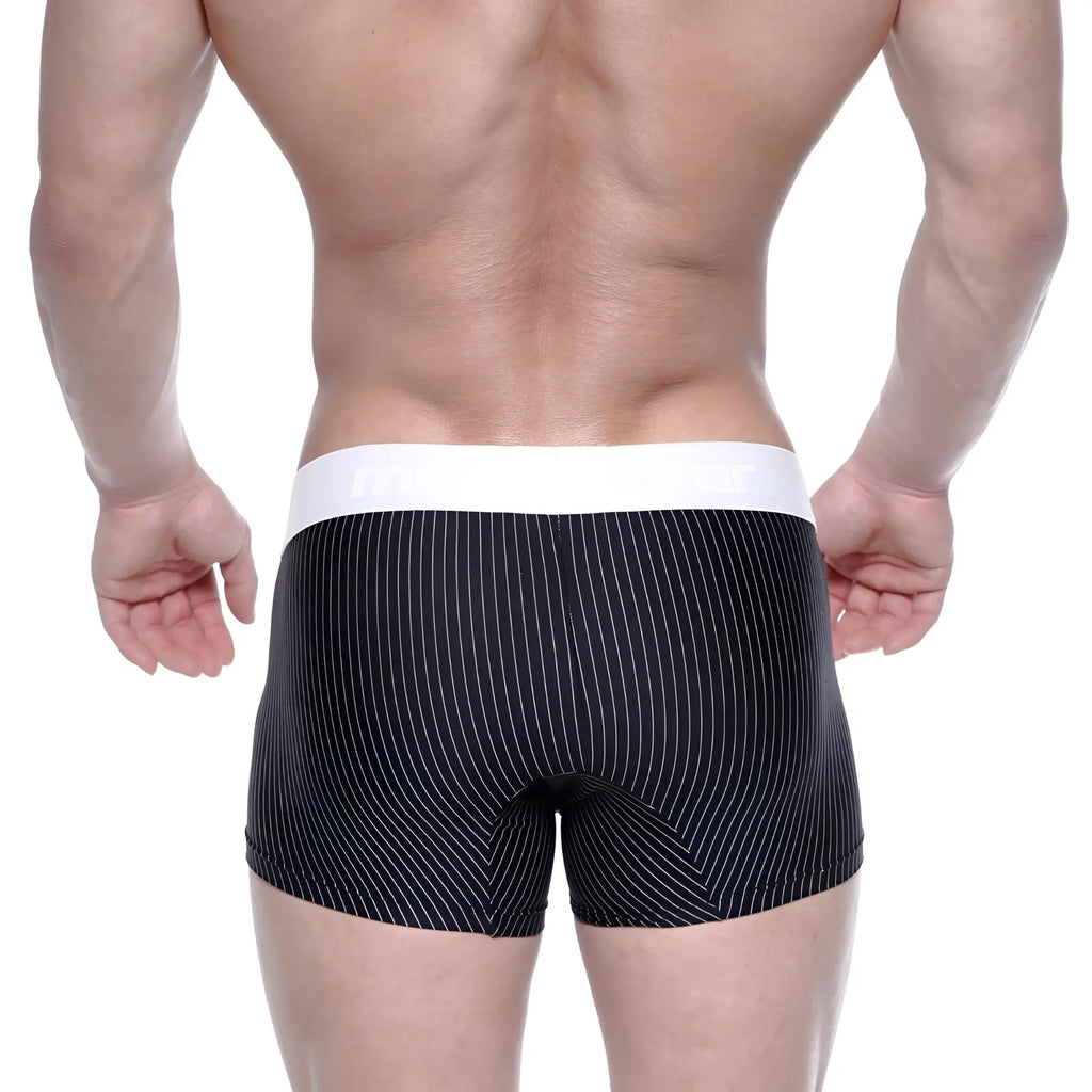 Black pinstripe briefs with white waistband from MetroMaleWear short boxer Lucas 7인치 2022-43 collection