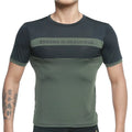 MetroMaleWear SIB tank top green 4127-26 dark green and black athletic short sleeve t-shirt with mesh panel and strong is beautiful text