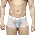 Metro male wear simple trunk white 1033-00 white mesh briefs with solid waistband and trim front view