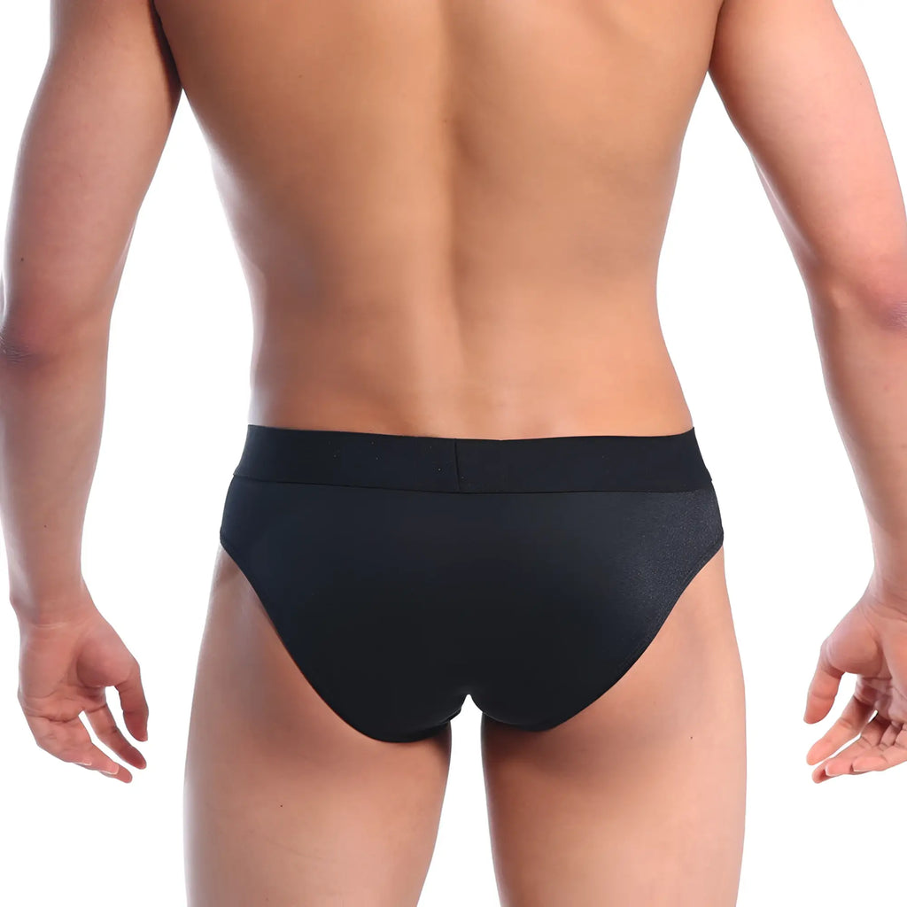 MetroMaleWear snap brief black 2222-20 black briefs with smooth form-fitting design and elastic waistband