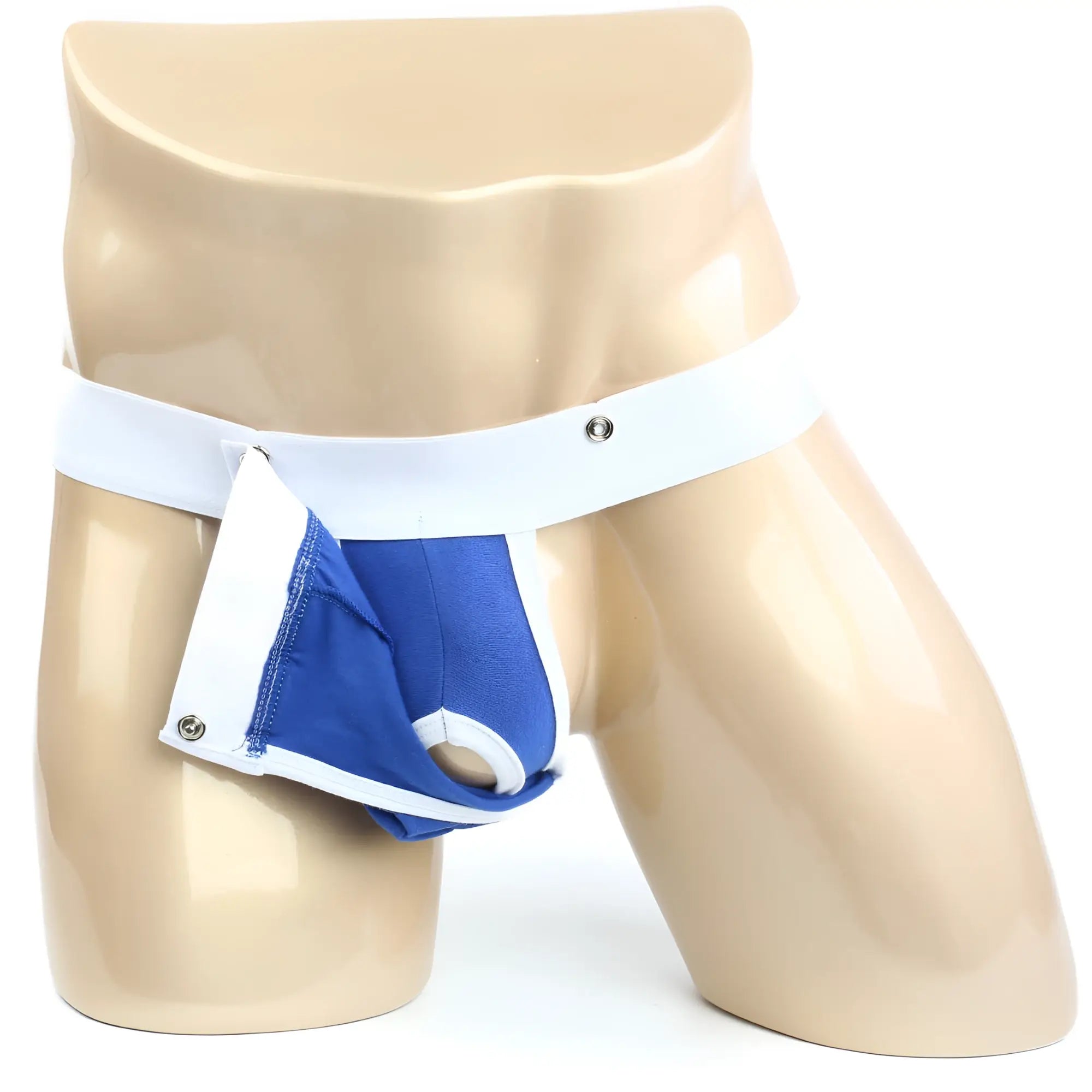 Blue and white metro malewear snap g royal 2216-18 men’s briefs with button closure for comfortable fit