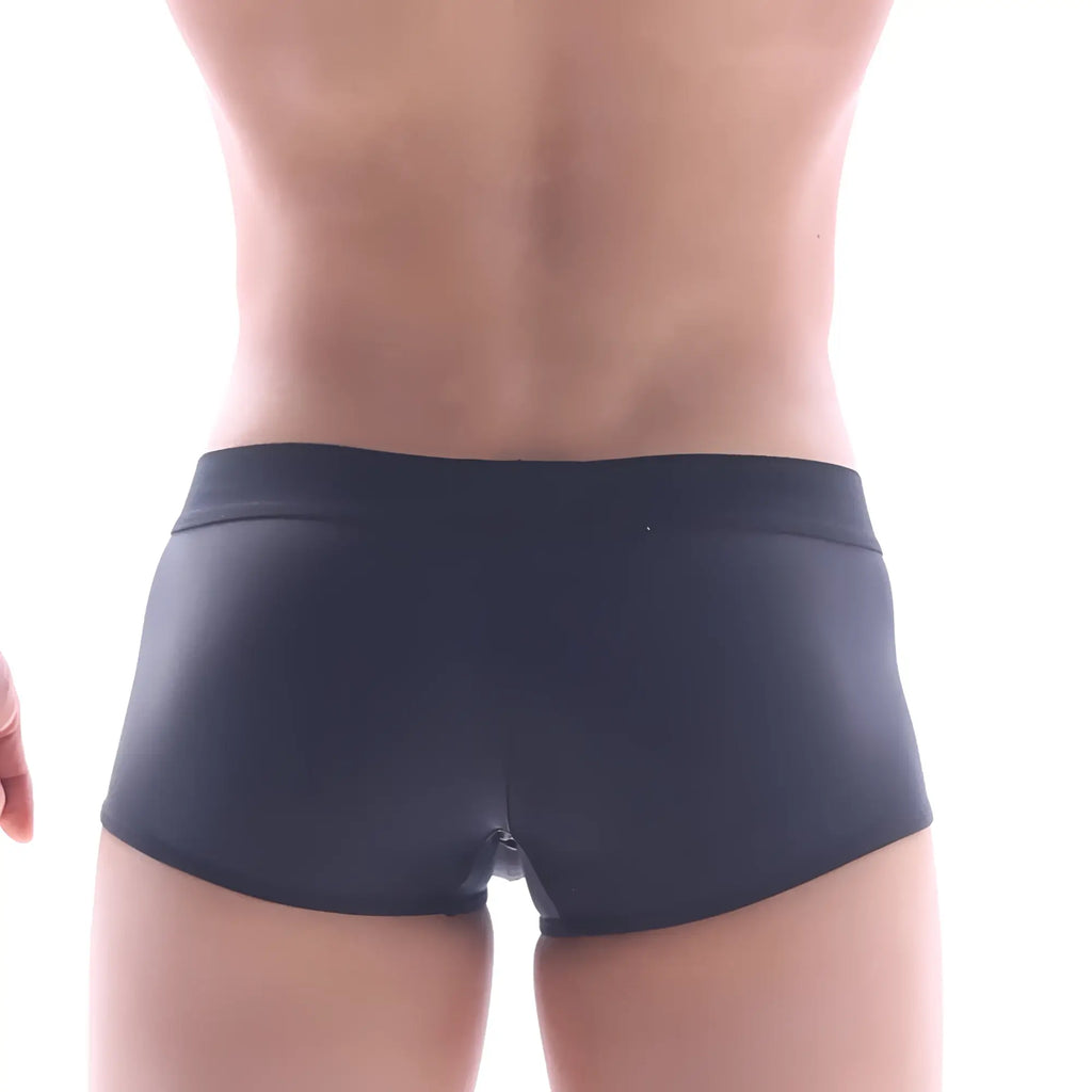 Black form-fitting briefs metro male wear snap trunk black 2223-20 with smooth stretchy fabric and contoured waistband