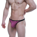 Metro male wear solitario thong grape 1162-19 featuring a sleek purple and black form-fitting design
