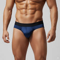 MetroMalewear spark brief dark blue 5006-27 sleek form-fitting blue and black athletic briefs for active wear