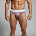 MetroMaleWear spark brief pink 5006-02 is a mauve form-fitting brief with a white elastic waistband for comfortable wear