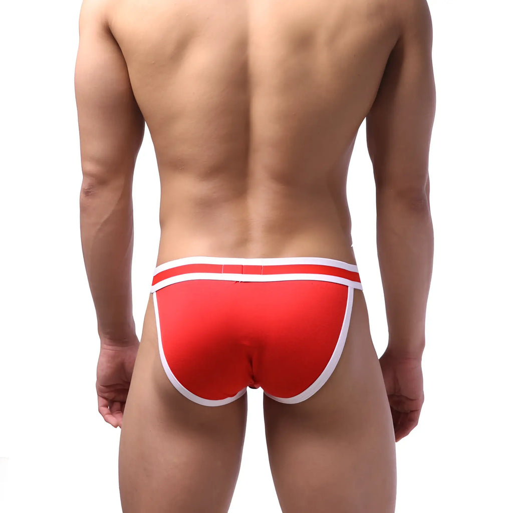 MetroMaleWear sport bikini red 3004-40 features red athletic briefs with white trim designed for active wear