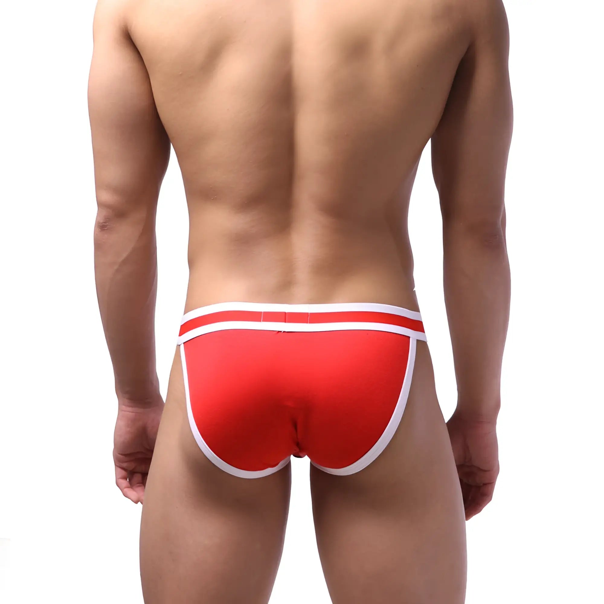 MetroMaleWear sport bikini red 3004-40 features red athletic briefs with white trim designed for active wear