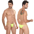 Neon green thong briefs from metro malewear string bikini lime 2005-06 showing front side with sleek design