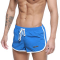 MetroMaleWear summer swim shorts royal blue with white trim and drawstring featuring a sporty design