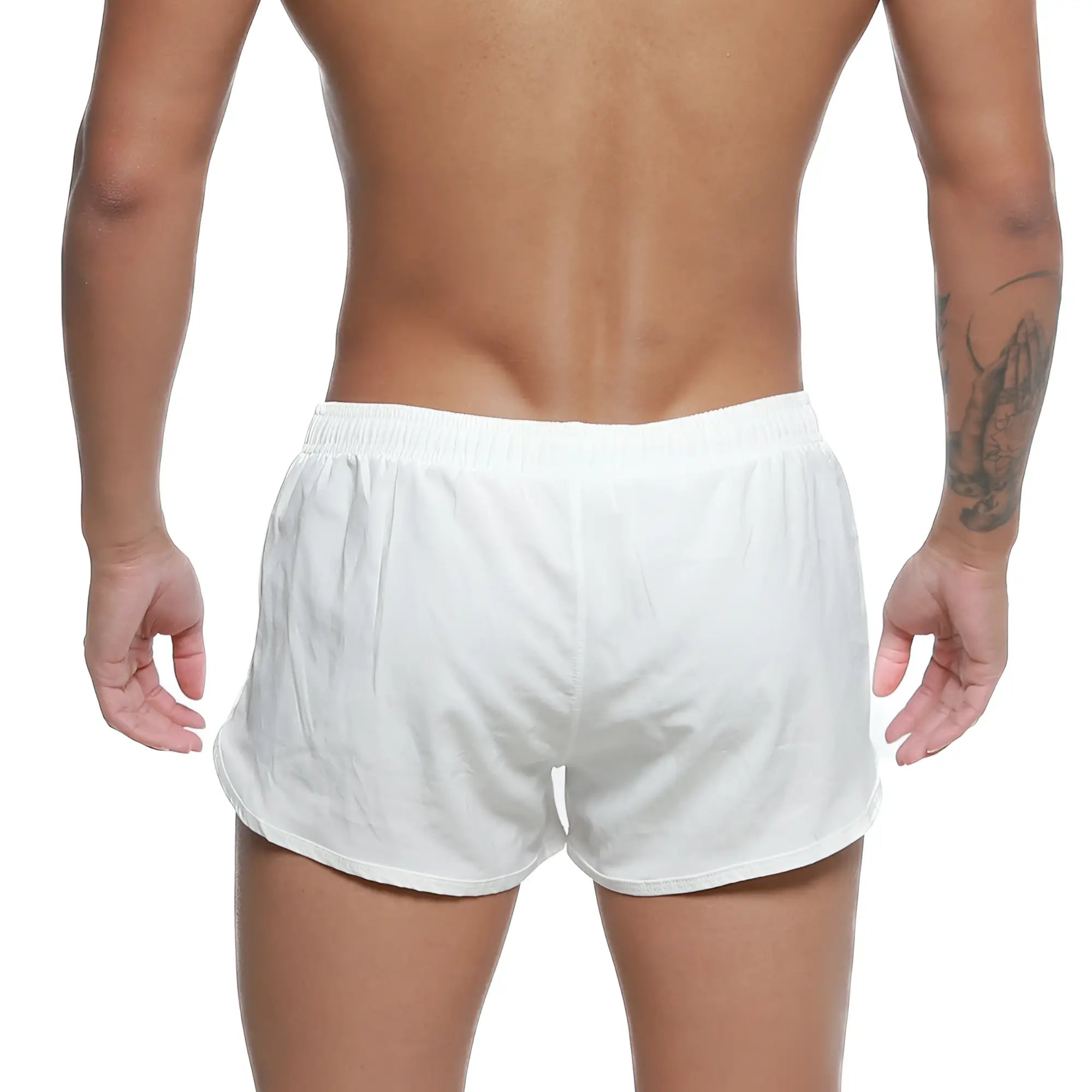 MetroMaleWear summer swim shorts white 4988-00 with elastic waistband and relaxed loose fit for athletic use