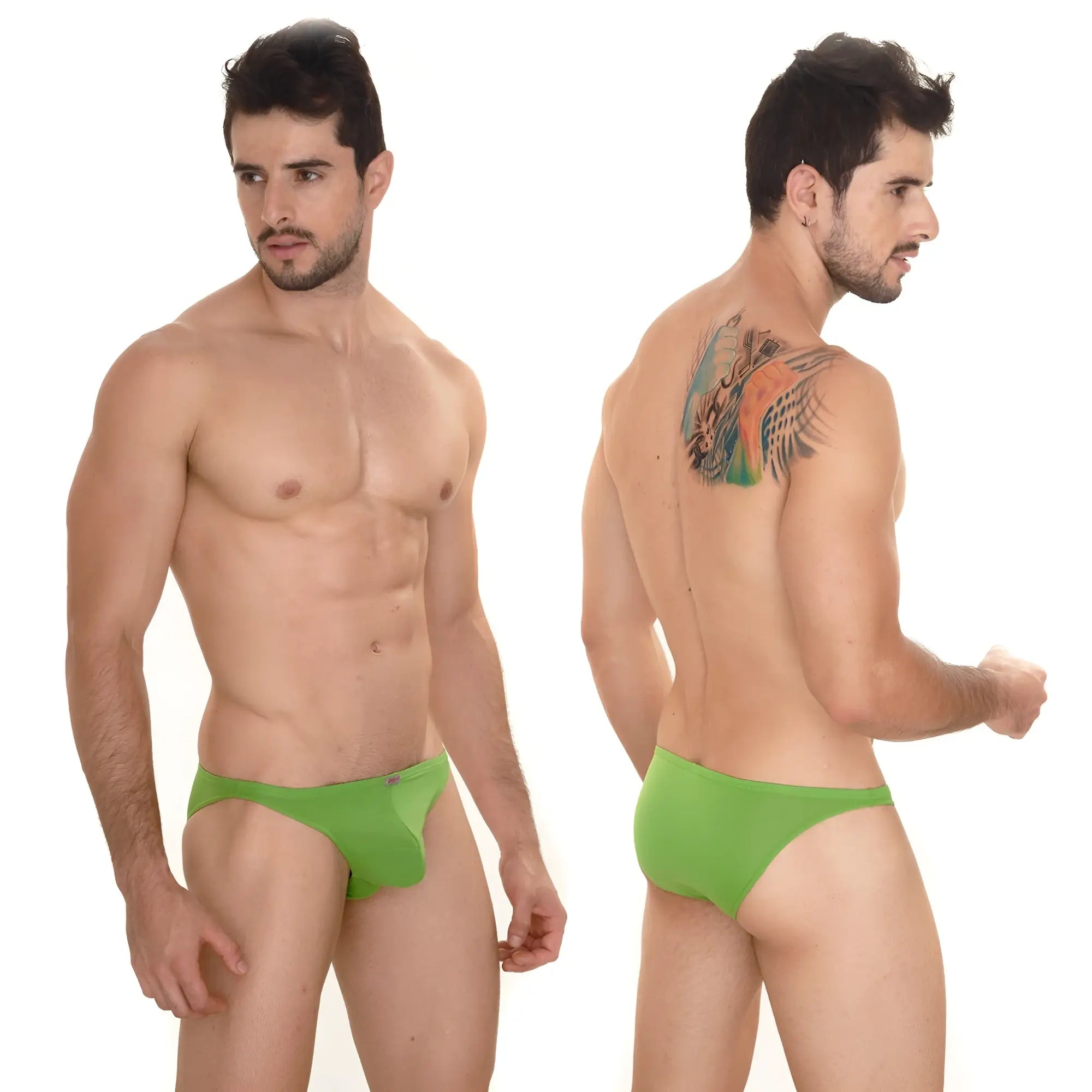 Metro male wear sunbathing bikini green 2004-17 bright green form-fitting briefs designed for sunbathing comfort