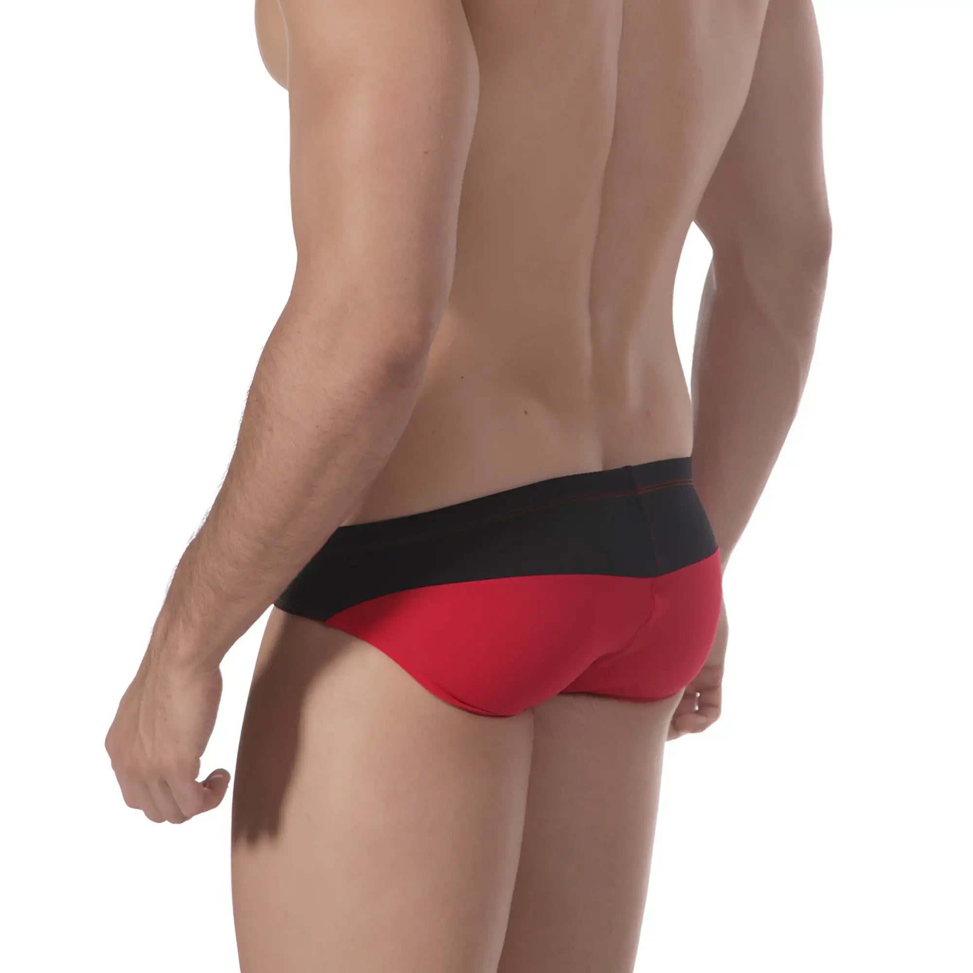 Red and black sleek form-fitting briefs metroMalewear sunrise bikini red 4919-12 for comfortable daily wear