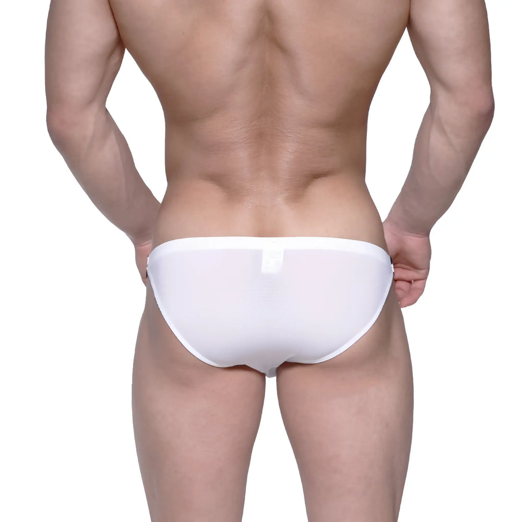 White metro male wear sup bikini briefs with a smooth seamless design in form fitting fabric 3604-00