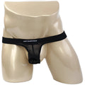 Black mesh thong with solid black waistband branded metromalewear in white from MetroMaleWear Suspensory 0003-70 collection