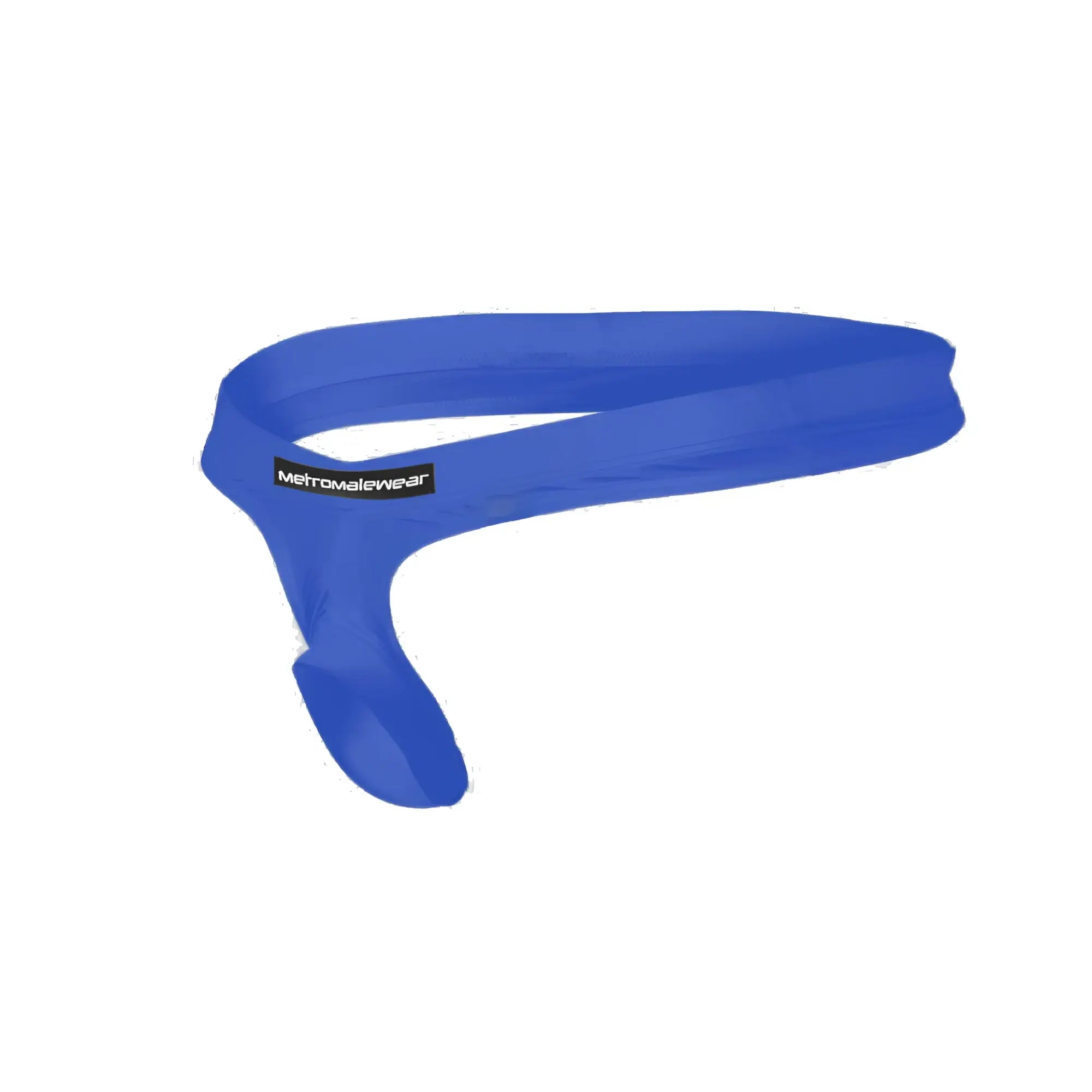 MetroMaleWear suspensory royal blue sleek form-fitting headband with subtle logo tag for athletic use