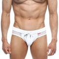 MetroMaleWear swim brief avalanche 4953-00 white swim trunks with mesh side panels and drawstring waistband