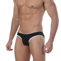 Black metro malewear terrace hip briefs with white trim featuring a comfortable fit for everyday wear