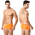 MetroMaleWear terry short orange athletic shorts with white trim and a small logo on the side