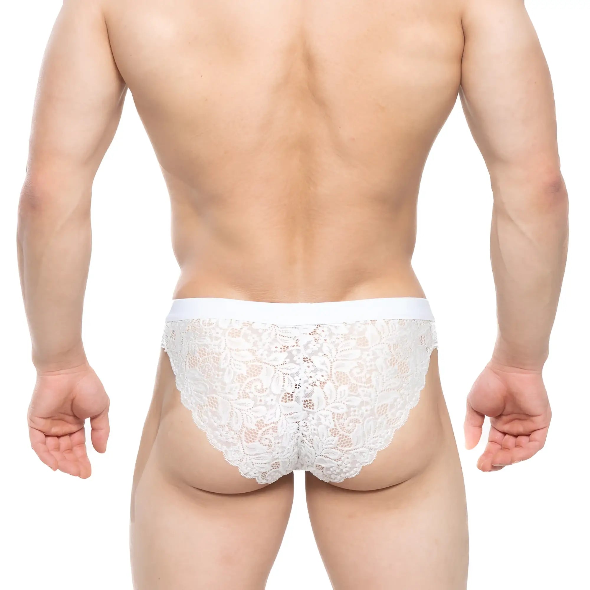 MetroMaleWear todd brief white lace briefs with delicate floral patterns and scalloped edges for stylish comfort