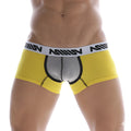 Metro male wear tricolor short boxer yellow 7인치 3022-c16 yellow and gray men’s briefs with white waistband and black miiw branding
