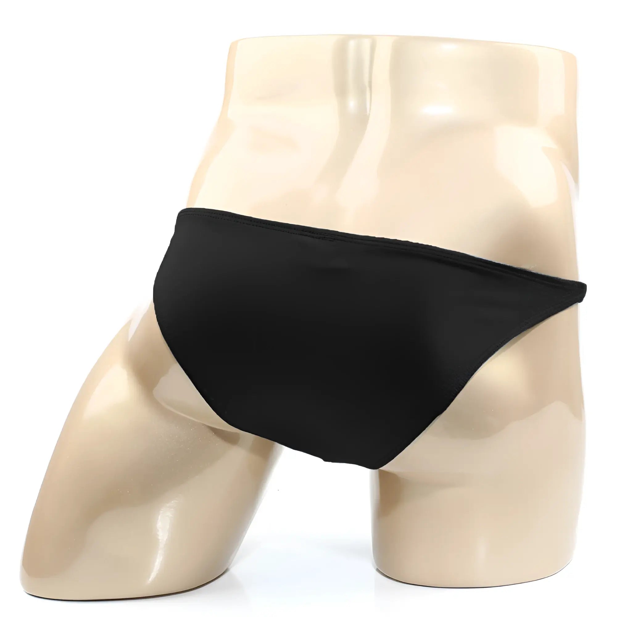MetroMaleWear Trozo Bikini Black 6126-20 smooth-textured black briefs displayed on mannequin front view