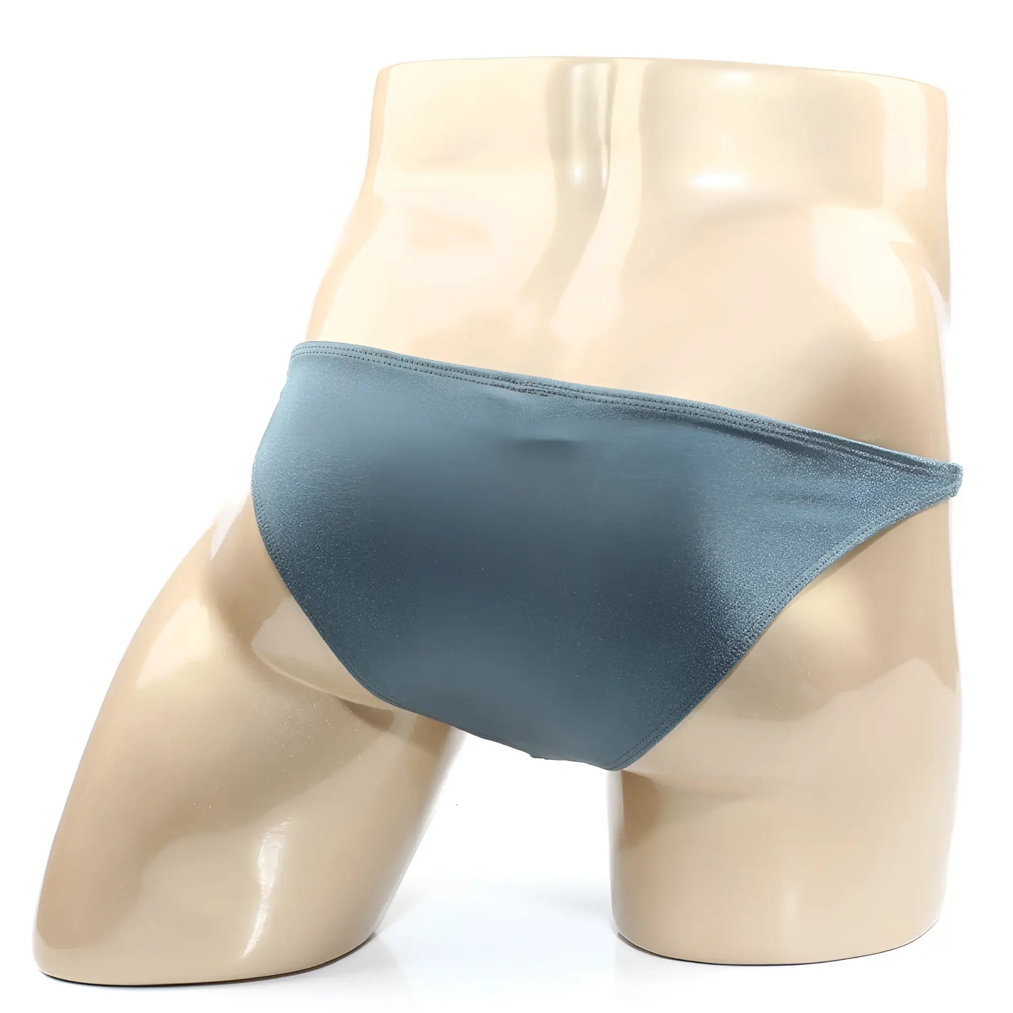 A sleek slate blue satin brief with smooth glossy finish and clean stitching from MetroMaleWear TROZO BIKINI green 6126-07