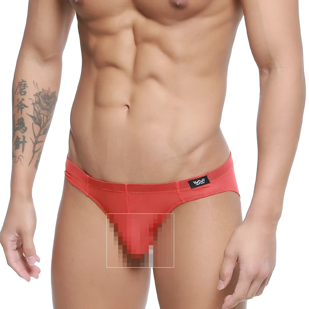 Red MetroMaleWear Tull Rojo Bikini 5103-M13 athletic briefs with black logo waistband designed for comfort and performance