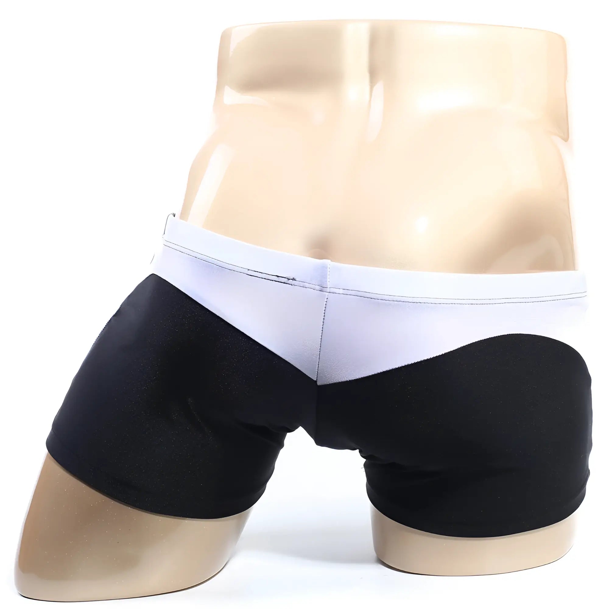 Black and white boxer briefs with a sleek modern design from MetroMaleWear Ultra Square Cut black silver 4995-21