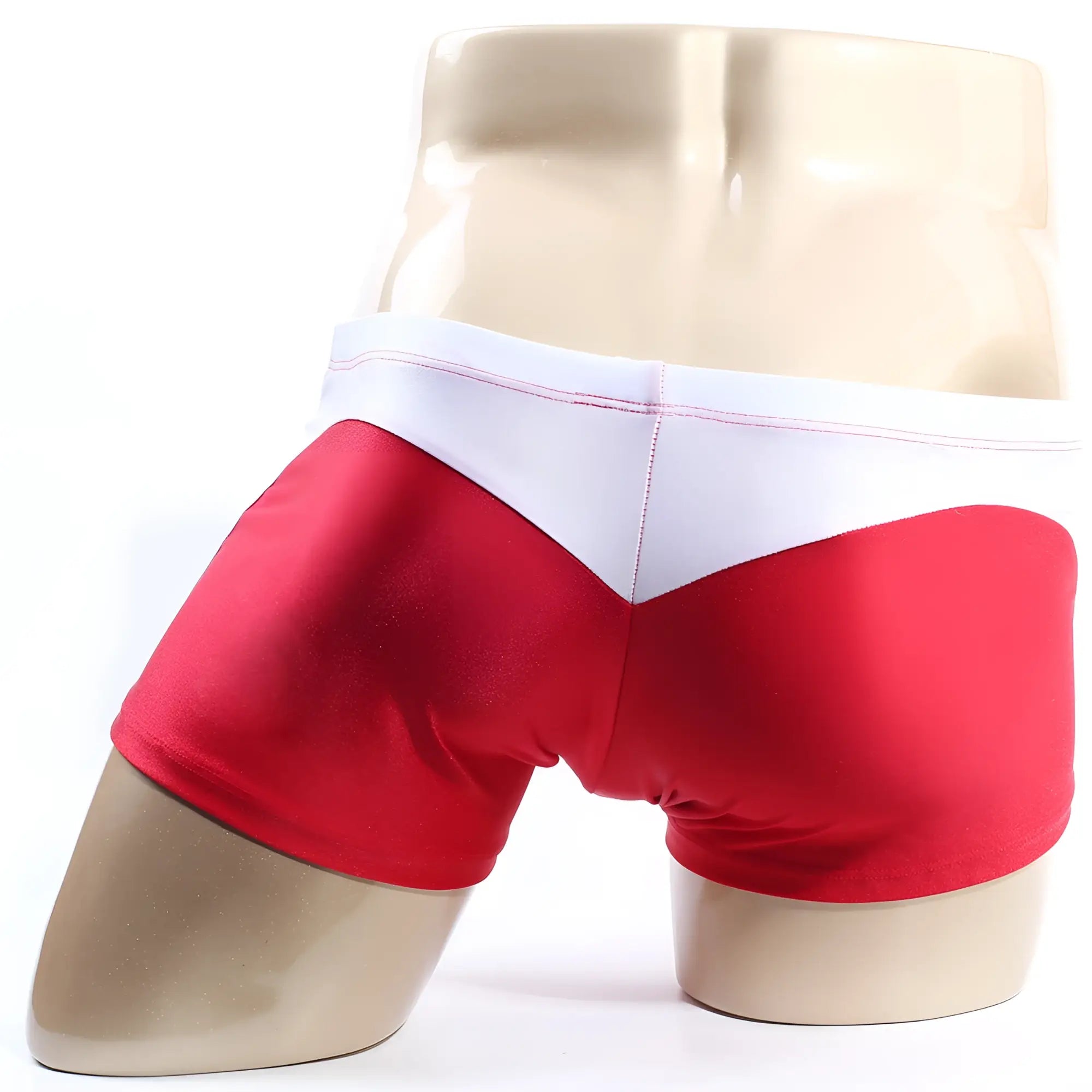 MetroMaleWear Ultra square cut red 4995-12 red and white boxer briefs with sleek form-fitting design