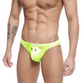 MetroMaleWear Vanguard swim bikini neon green with white drawstrings and red brand tag in bright neon green color