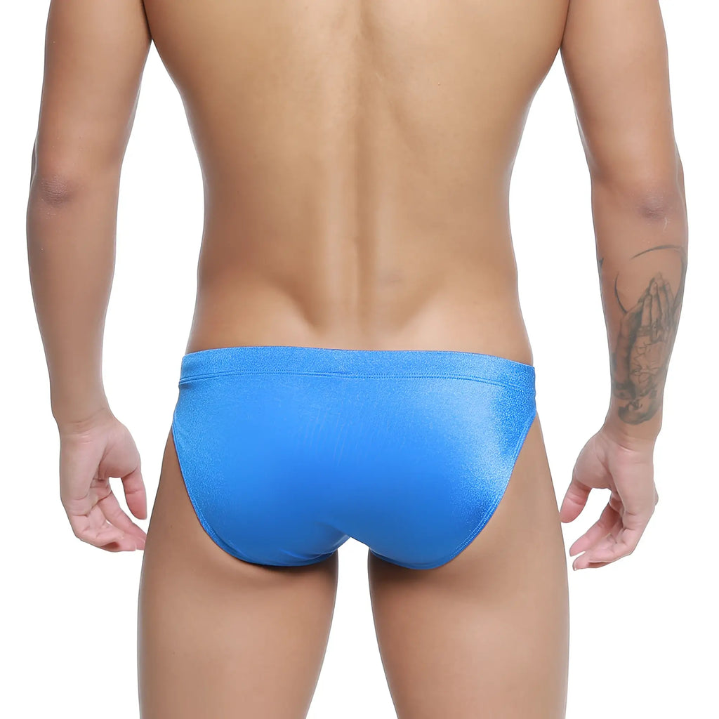 Vibrant blue shimmering fabric briefs metro malewear vanguard swim bikini royal 4984-18 with sleek fit