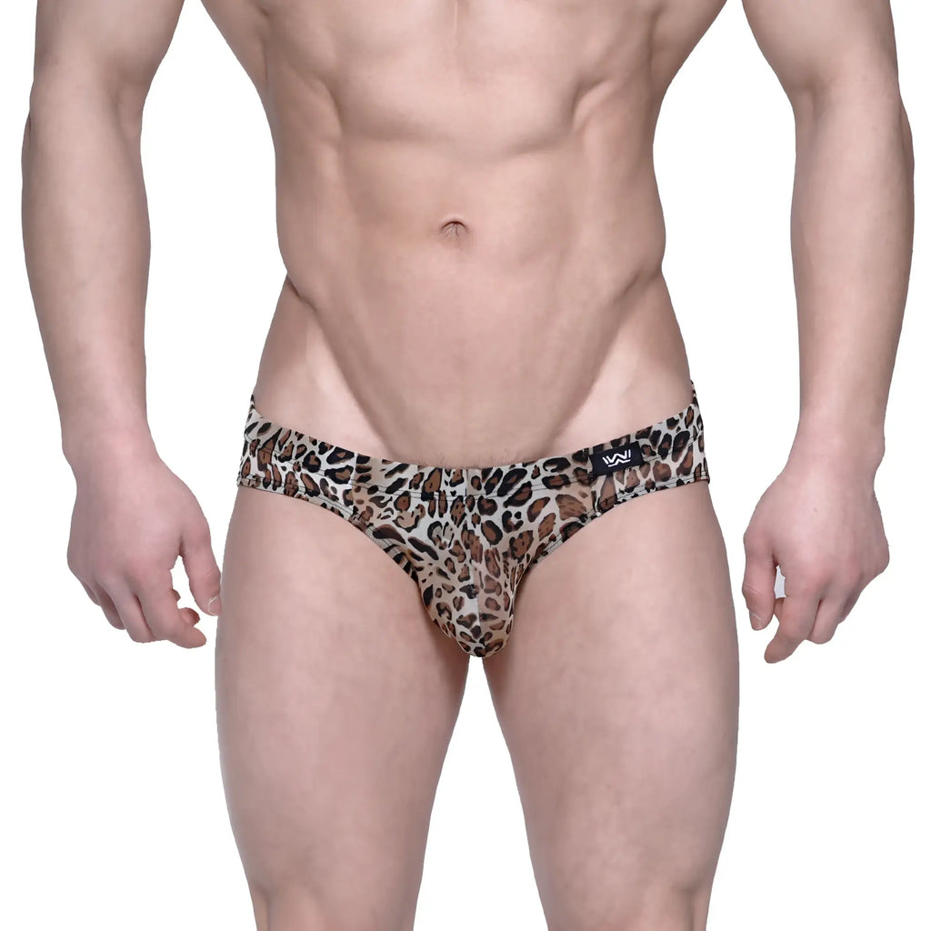 MetroMaleWear Vasco hip brief animal yellow 5103-74 leopard-print men’s briefs with snug fit and elastic waistband