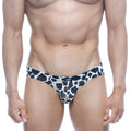 MetroMaleWear Vasco hip brief in black and white cow print featuring a comfortable dalmatian pattern design