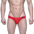 Red metro malewear vasco hip briefs with black logo waistband designed for comfortable everyday wear