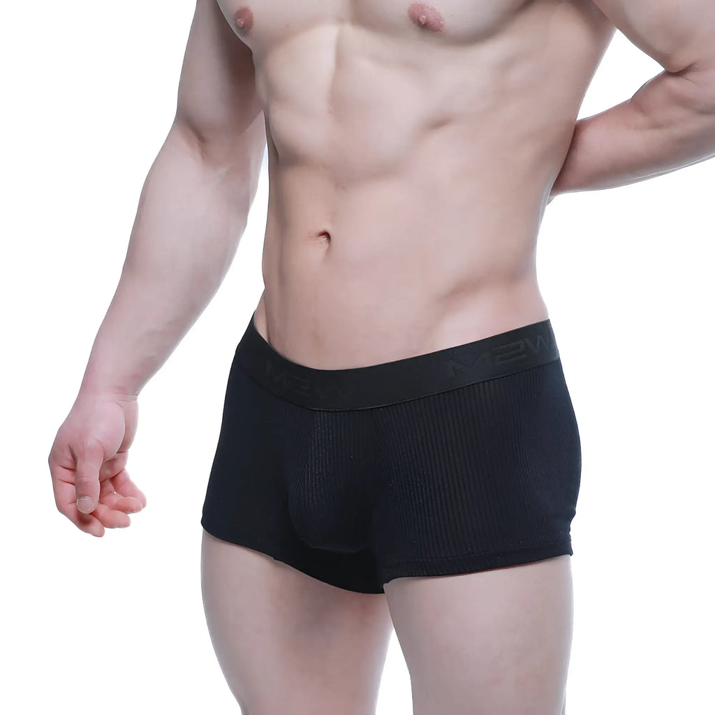 Black ribbed metro malewear voltz boxer briefs with branded waistband designed for comfortable everyday wear