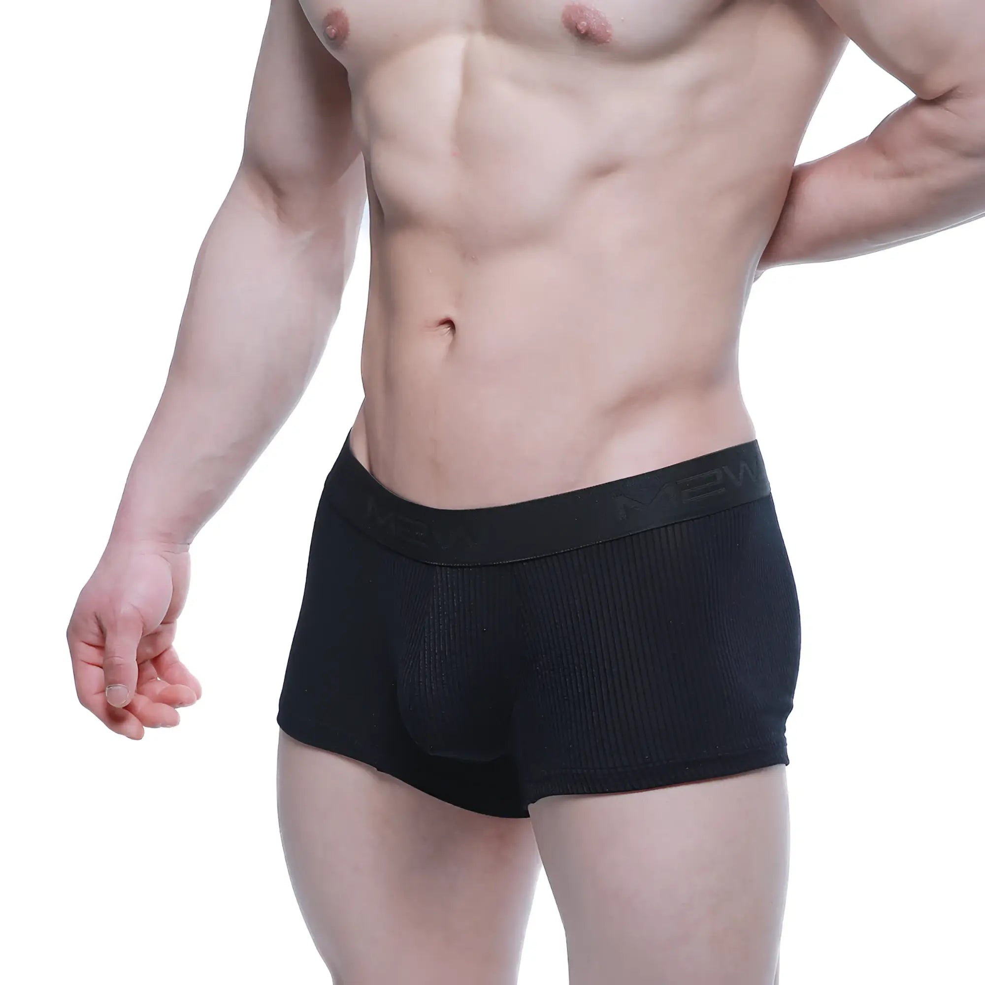 Black ribbed metro malewear voltz boxer briefs with branded waistband designed for comfortable everyday wear