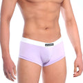 Light purple men’s briefs with white waistband and mettamalewear label metro malewear waistband boxster violet 2110-09