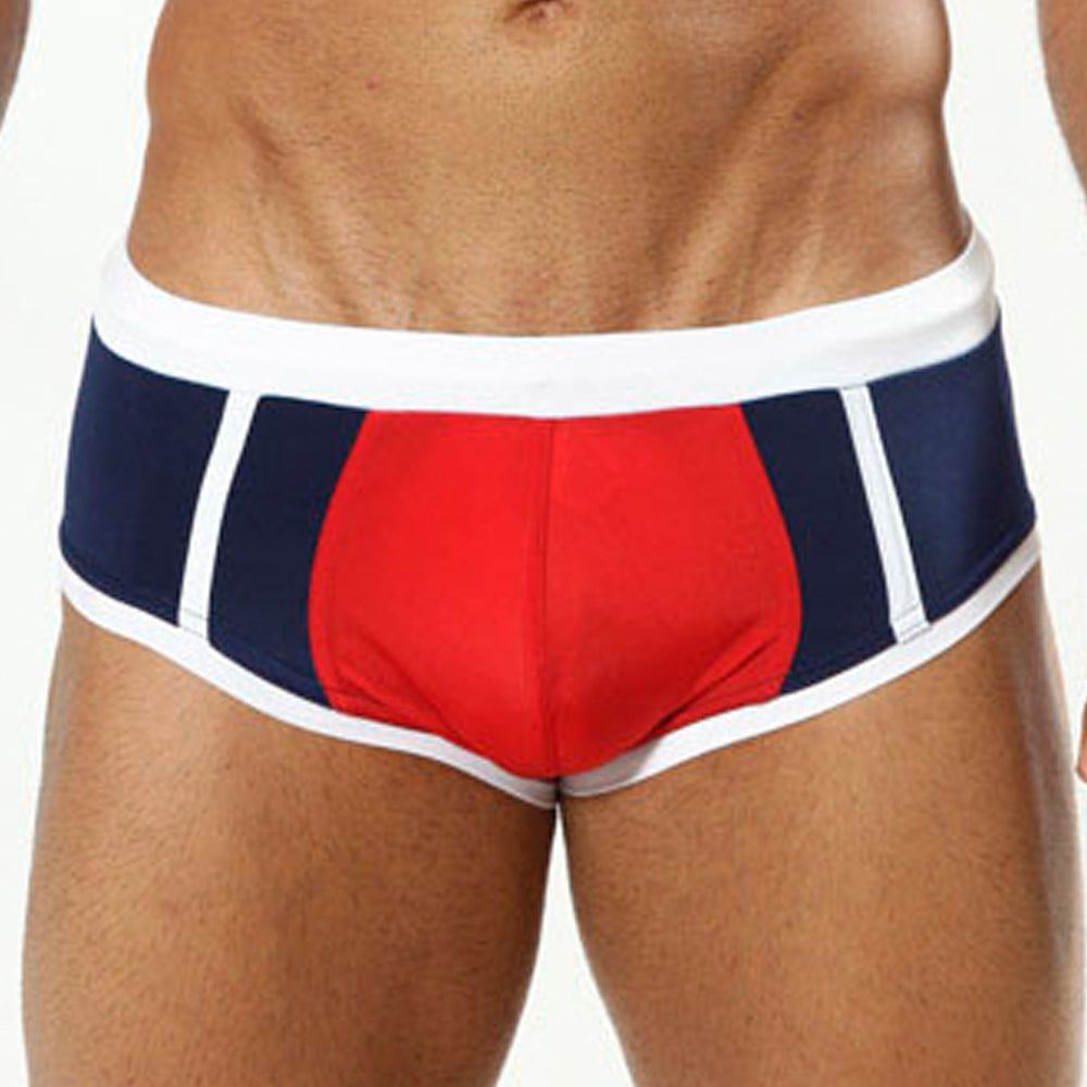 Bañador tipo bóxer para hombre CM0706, color rojo y azul marino