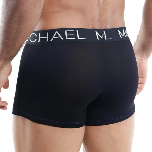 Black michael kors boxer trunk with white logo waistband made from soft breathable fabric for comfortable wear